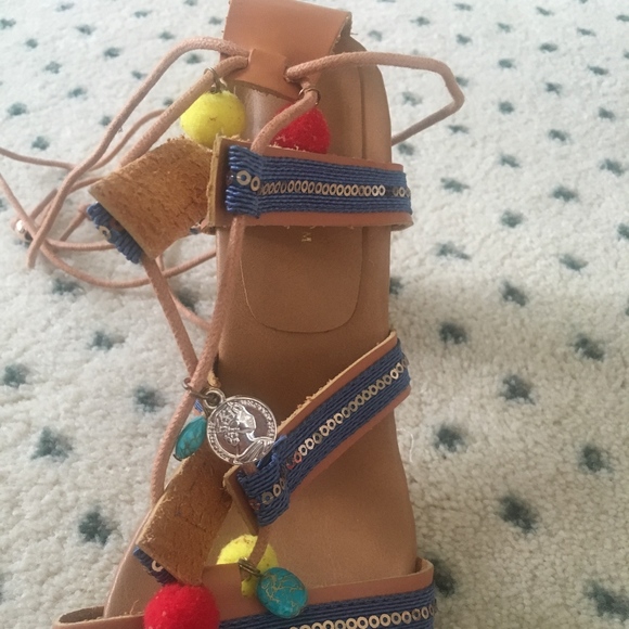 Lulus Pom-Pom Sandal Heels - Picture 1 of 3